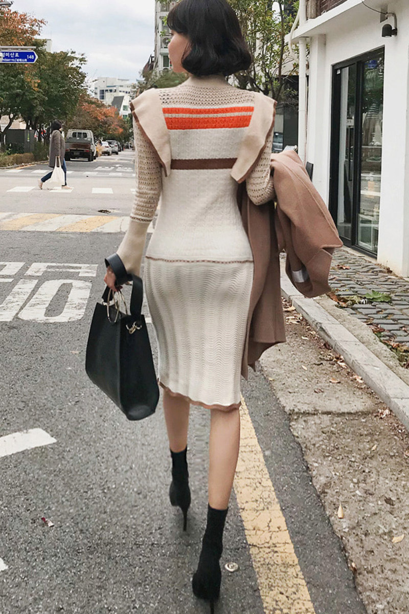 Kilakilastyle Com キレイ色で大人ガーリーに 編み目を楽しむニットワンピース 秋 冬 Ptxd692