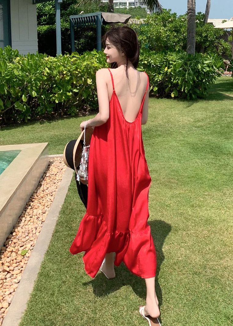 Kilakilastyle Com リゾート ワンピース 光沢 背中見せ センシュアル ギャザー 春 夏 Ptxh393