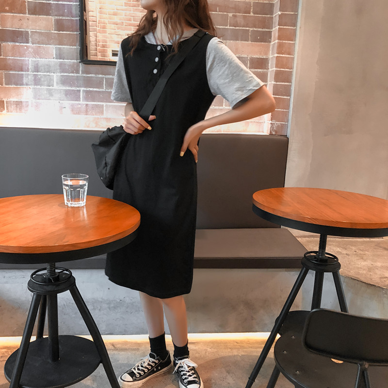 Kilakilastyle Com カジュアルワンピース パーカー 重ね着風 ドッキングワンピ 春 夏 秋 Ptxh752