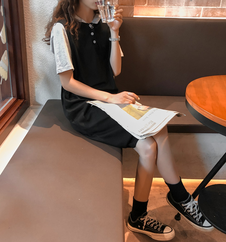 Kilakilastyle Com カジュアルワンピース パーカー 重ね着風 ドッキングワンピ 春 夏 秋 Ptxh752