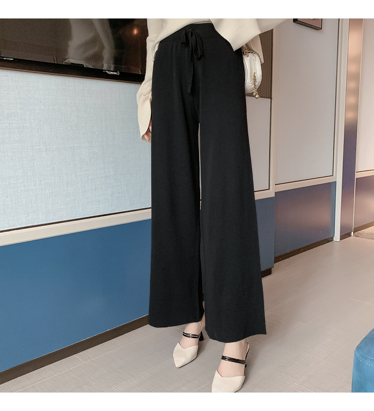 韓国 ファッション セットアップ 春 夏 秋 カジュアル PTXI159  ベルスリーブ リブニット フレアパンツ ラフ オルチャン シンプル 定番 セレカジの写真6枚目