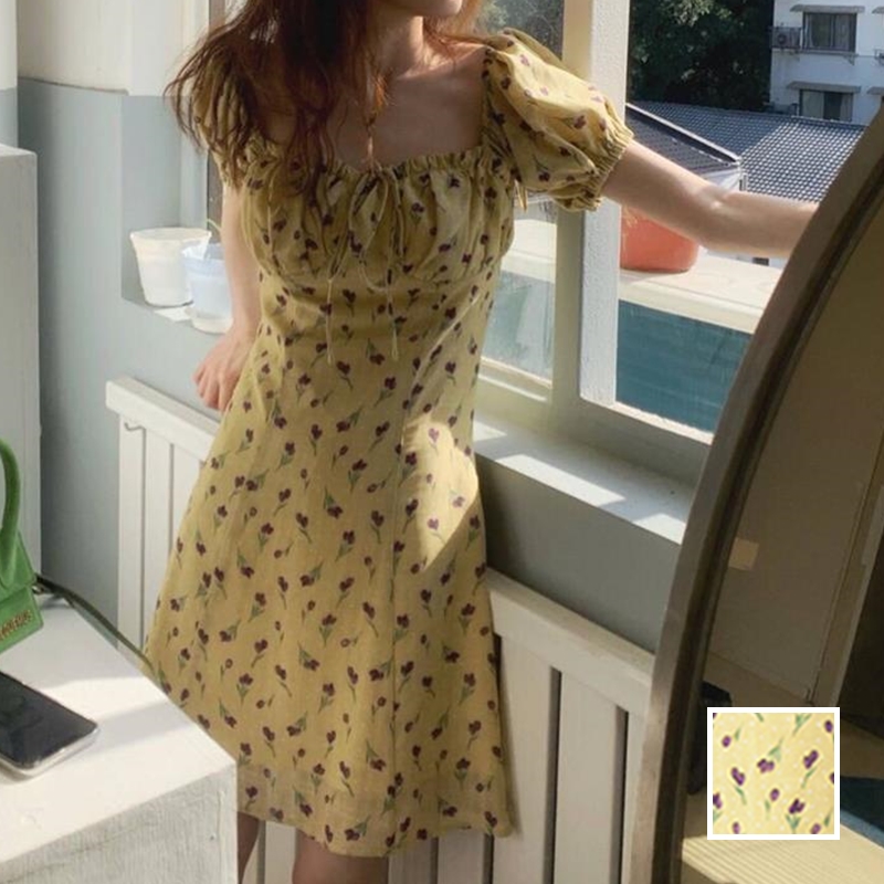 Kilakilastyle Com カジュアルワンピース デコルテ見せ パフスリーブ フレアaライン 春 夏 Ptxk054