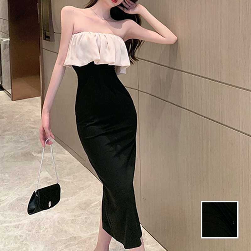 Kilakilastyle Com お呼ばれワンピース ドレス ロング フレアトップ モノトーン 春 夏 Ptxl349
