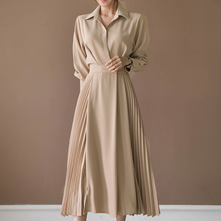 Kilakilastyle Com カジュアルワンピース プリーツ切替シャツワンピースエレガント 秋 冬 Ptxl656