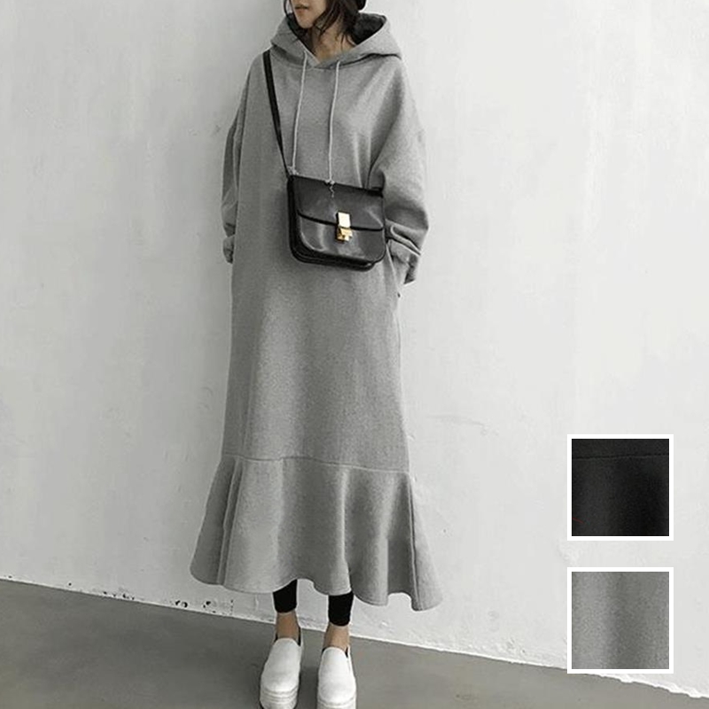 Kilakilastyle Com カジュアルワンピース フーディ マーメイド ゆったり リラクシー 秋 冬 Ptxl739