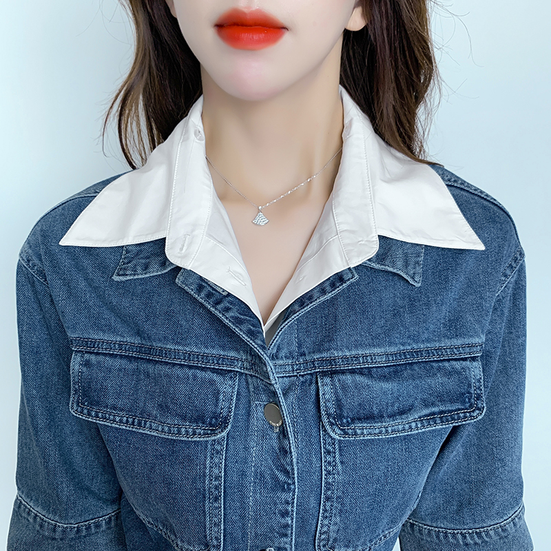 韓国 ファッション ワンピース 春 夏 カジュアル PTXN824  フェイクレイヤード ゆるタイト シャツ風 オルチャン シンプル 定番 セレカジの写真13枚目